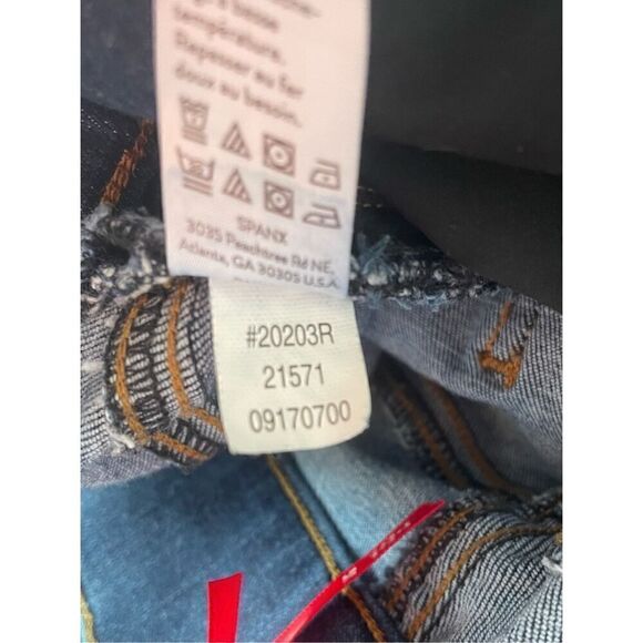 SPANX Distressed Ankle Jeans Size Large 20203R Medium Wash - Picture 8 of 8